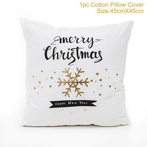 Cotton Linen Merry Christmas Cover Cushion Christmas Decor