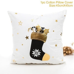 Cotton Linen Merry Christmas Cover Cushion Christmas Decor