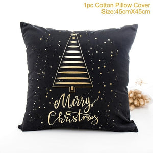 Cotton Linen Merry Christmas Cover Cushion Christmas Decor