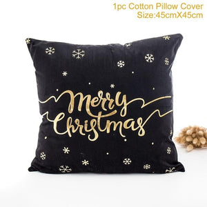 Cotton Linen Merry Christmas Cover Cushion Christmas Decor