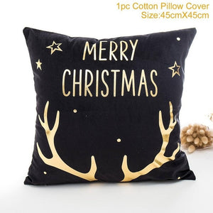 Cotton Linen Merry Christmas Cover Cushion Christmas Decor