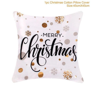 Cotton Linen Merry Christmas Cover Cushion Christmas Decor