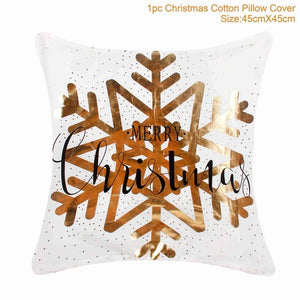 Cotton Linen Merry Christmas Cover Cushion Christmas Decor