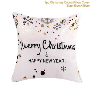 Cotton Linen Merry Christmas Cover Cushion Christmas Decor