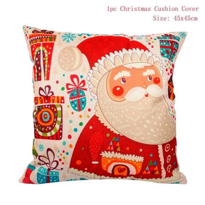 Cotton Linen Merry Christmas Cover Cushion Christmas Decor