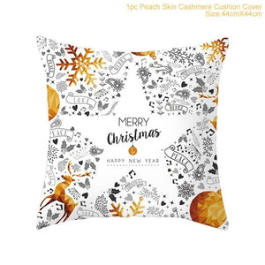 Cotton Linen Merry Christmas Cover Cushion Christmas Decor