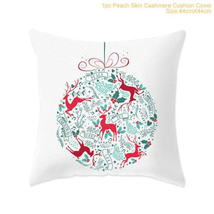 Cotton Linen Merry Christmas Cover Cushion Christmas Decor