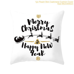 Cotton Linen Merry Christmas Cover Cushion Christmas Decor