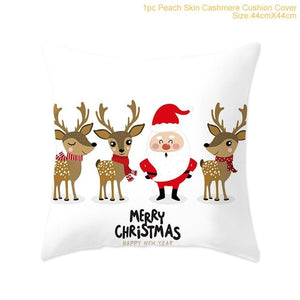 Cotton Linen Merry Christmas Cover Cushion Christmas Decor