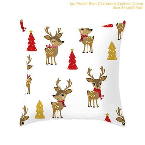 Cotton Linen Merry Christmas Cover Cushion Christmas Decor