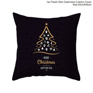 Cotton Linen Merry Christmas Cover Cushion Christmas Decor