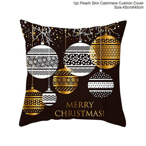 Cotton Linen Merry Christmas Cover Cushion Christmas Decor