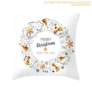 Cotton Linen Merry Christmas Cover Cushion Christmas Decor