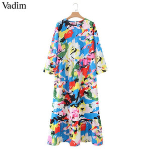 Vadim women dots print maxi dress