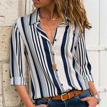 Load image into Gallery viewer, Women Blouses Fashion Long Sleeve Turn Down Collar Office Shirt