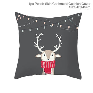 Cotton Linen Merry Christmas Cover Cushion Christmas Decor