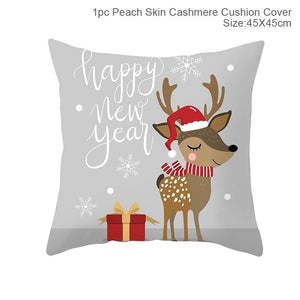 Cotton Linen Merry Christmas Cover Cushion Christmas Decor