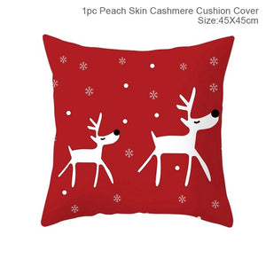 Cotton Linen Merry Christmas Cover Cushion Christmas Decor