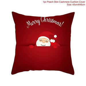 Cotton Linen Merry Christmas Cover Cushion Christmas Decor