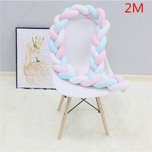 1M/2M/3M Baby Bumper Bed Braid Knot Pillow Cushion Bumper