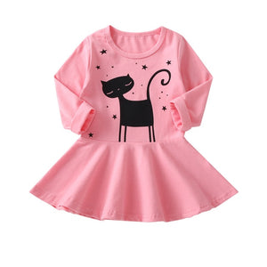 1-7 Years Kids Girl Dress Toddler Baby Long Sleeve