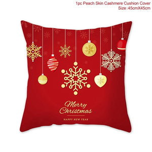 Cotton Linen Merry Christmas Cover Cushion Christmas Decor