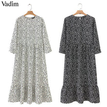 Load image into Gallery viewer, Vadim women dots print maxi dress