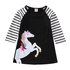 1-7 Years Kids Girl Dress Toddler Baby Long Sleeve