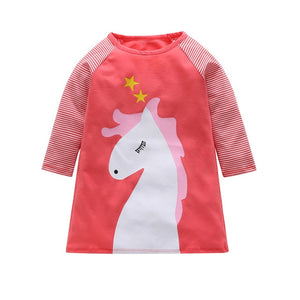 1-7 Years Kids Girl Dress Toddler Baby Long Sleeve