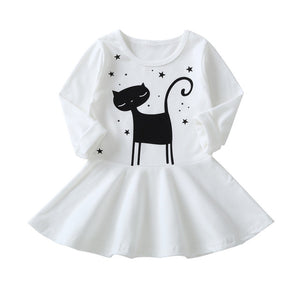 1-7 Years Kids Girl Dress Toddler Baby Long Sleeve