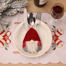 Load image into Gallery viewer, Santa Hat Reindeer Christmas New Year Pocket Fork Knife Cutlery Holder Bag