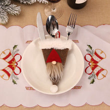 Load image into Gallery viewer, Santa Hat Reindeer Christmas New Year Pocket Fork Knife Cutlery Holder Bag