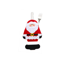 Load image into Gallery viewer, Santa Hat Reindeer Christmas New Year Pocket Fork Knife Cutlery Holder Bag