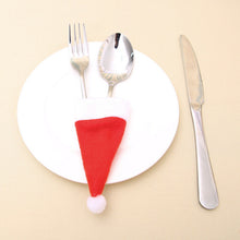 Load image into Gallery viewer, Santa Hat Reindeer Christmas New Year Pocket Fork Knife Cutlery Holder Bag