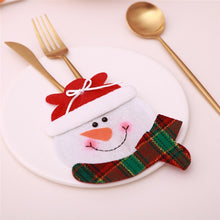 Load image into Gallery viewer, Santa Hat Reindeer Christmas New Year Pocket Fork Knife Cutlery Holder Bag