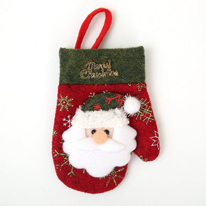 Santa Hat Reindeer Christmas New Year Pocket Fork Knife Cutlery Holder Bag