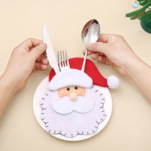 Load image into Gallery viewer, Santa Hat Reindeer Christmas New Year Pocket Fork Knife Cutlery Holder Bag