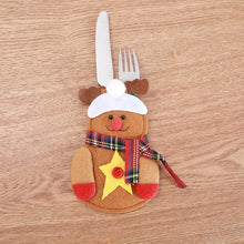 Load image into Gallery viewer, Santa Hat Reindeer Christmas New Year Pocket Fork Knife Cutlery Holder Bag