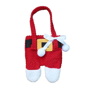 Santa Hat Reindeer Christmas New Year Pocket Fork Knife Cutlery Holder Bag