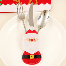 Load image into Gallery viewer, Santa Hat Reindeer Christmas New Year Pocket Fork Knife Cutlery Holder Bag