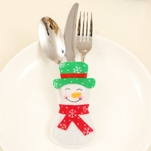 Load image into Gallery viewer, Santa Hat Reindeer Christmas New Year Pocket Fork Knife Cutlery Holder Bag