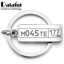 Load image into Gallery viewer, Customized Engraved Keychain For Car Logo Plate Number Personalized Gift Anti-lost Keyring Key Chain Ring