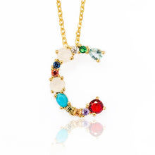 Load image into Gallery viewer, Multicolor fashion charm Gold 26 Alphabet pendant necklace