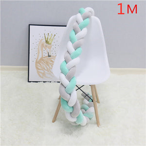 1M/2M/3M Baby Bumper Bed Braid Knot Pillow Cushion Bumper